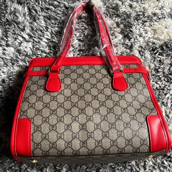 Red & brown/tan Handbag - Picture 3 of 7